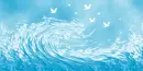 Pretty wave and birds