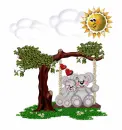 2 Teddies Swinging