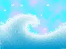 Pretty Ocean wave with birds