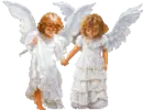 Cute angels holding hands