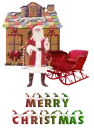 merry christmas santa and sleigh