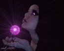 Purple Eyed Girl holding Purple Orb