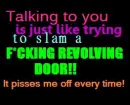 Talking to you sux