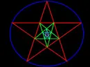 quad pentagram with head of beast