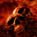 skulls on fire