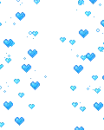 blue floating hearts