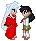 inuyasha kagome sprites kissing!