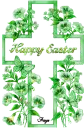 Floral Cross Green