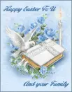 Bible with Dove and Blue Roses