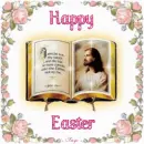 Bible with Jesus Happy Easter 