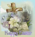 Cross with Jesus and Flowers