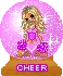 Pink cheering glitter doll
