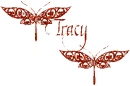 two butterflys with the name Tracy.