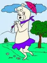 yogi holding an umbrella