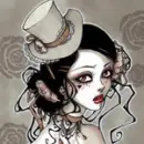 GOTHIC GIRL WITH TOP HAT