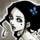 GOTHIC GIRL WITH BUTTERFLY