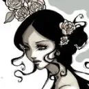 GOTHIC GIRL WITH ROSES