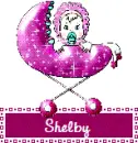 Shelby name in pink baby carrriage