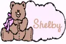 Shelby name with pink teddy bear