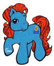 Blue & Red Pony