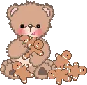 Cute Teddy Eating Gingerbread Men