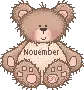 Cute November Teddy Bear
