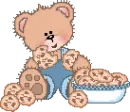 Cute Teddy Bear Eating Cookies