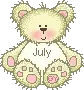 Cute July Teddy Bear