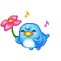 dancing blue bird