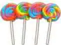 4 rainbow lollypops