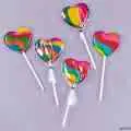 tiny rainbow heart lollypops