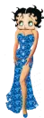 Betty Boop in long blue sparkling dress