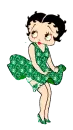 Betty Boop in a sparkeling green dress