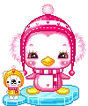 frozen pink penguin
