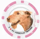 Airedale Pink Poker Chip