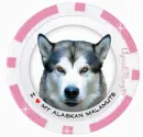 alaskan malamute pink poker chip