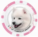 American Eskimo Pink Poker Chip
