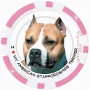 American Staffordshire terrier Pink Poker Chip