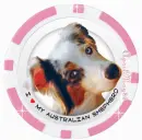 Australian Shephard Pink Poker Chip