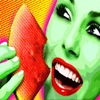 green girl wither watermelone