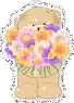 kawaii bear with flowers