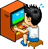 Boy playing video games
