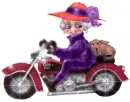 Red Hat lady on a scooter