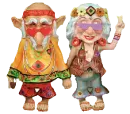 Cute Hippie old couple