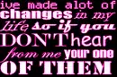 Changes in my life