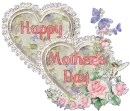 Happy Mother's Day - Diamond Heart Pink Roses