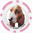 Bassett Hound Pink Poker Chip