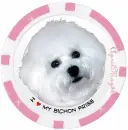 Bichon Frise Pink Poker Chip