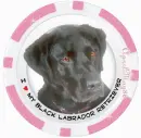 Black Labrador Retriever Pink Poker Chip