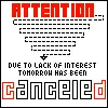 tomorrow canceled